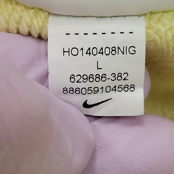 NIKE FC Zip Hoodie Womens Large 24x24 Baggy Boxy Yellow Bleached - Picture 10 of 16